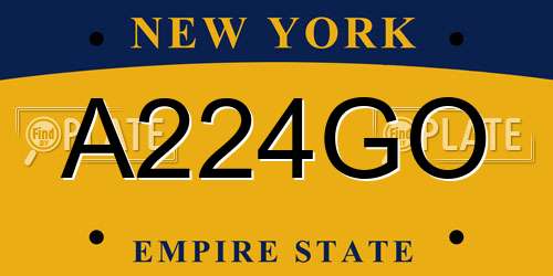 A224GO New York License Plate