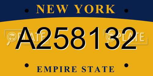 A258132 New York License Plate