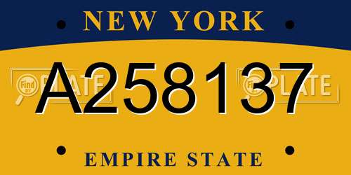 A258137 New York License Plate