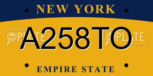 A258TO New York License Plate