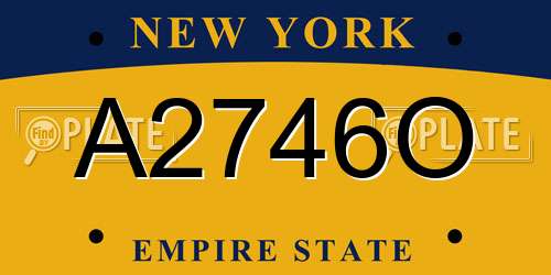 A2746O New York License Plate