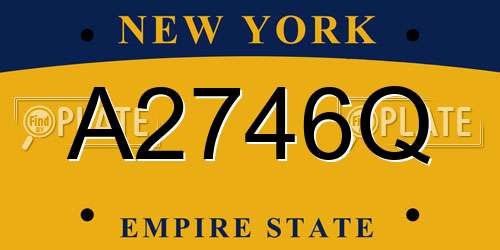 A2746Q New York License Plate