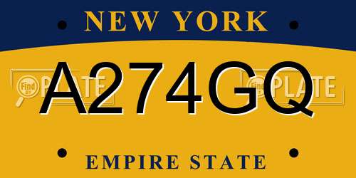 A274GQ New York License Plate