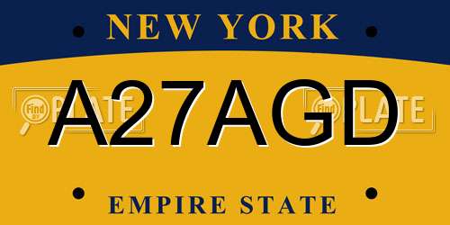 A27AGD New York License Plate