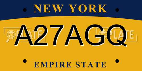 A27AGQ New York License Plate