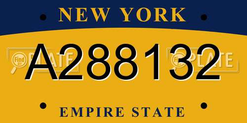 A288132 New York License Plate