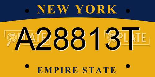 A28813T New York License Plate