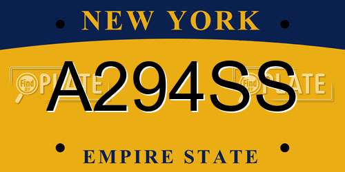 A294SS New York License Plate