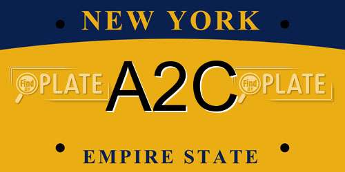 A2C New York License Plate