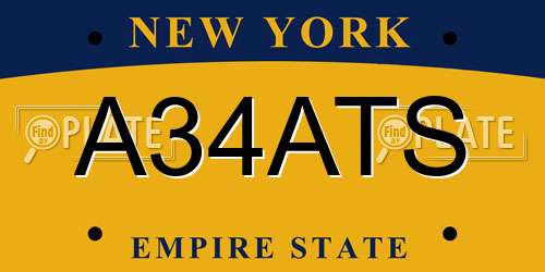 A34ATS New York License Plate