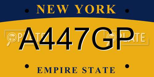 A447GP New York License Plate