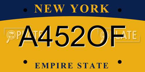 A452OF New York License Plate