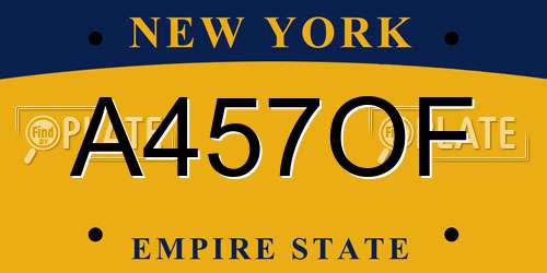 A457OF New York License Plate