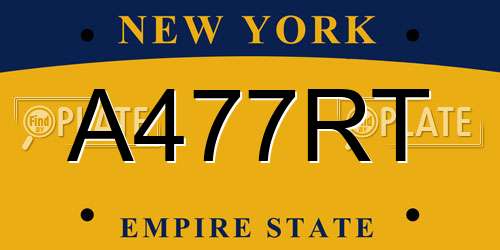 A477RT New York License Plate