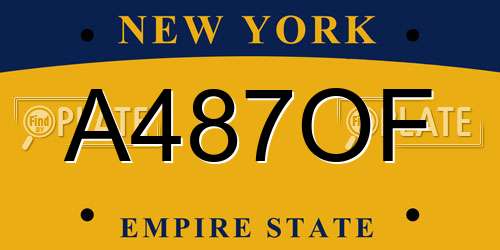 A487OF New York License Plate