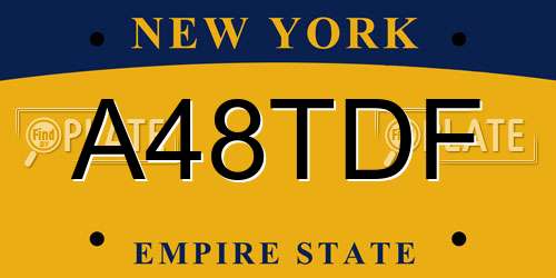 A48TDF New York License Plate