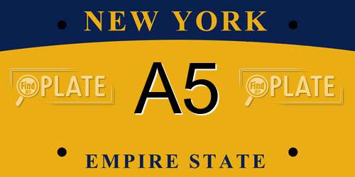 A5 New York License Plate
