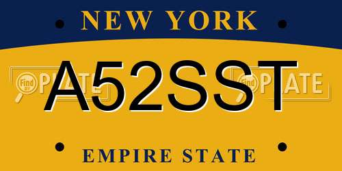 A52SST New York License Plate