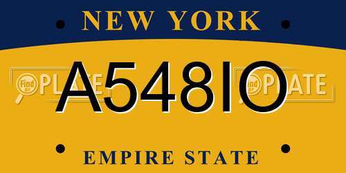 A548IO New York License Plate
