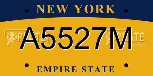 A5527M New York License Plate