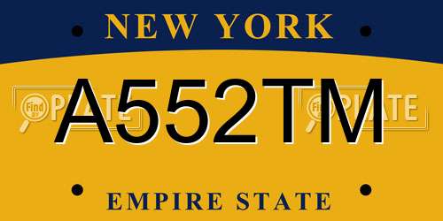 A552TM New York License Plate