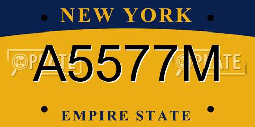 A5577M New York License Plate
