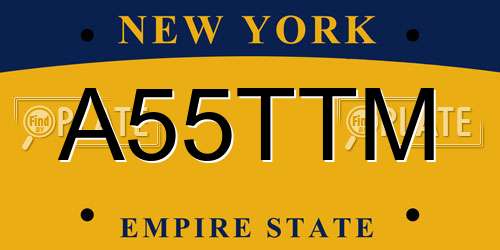 A55TTM New York License Plate