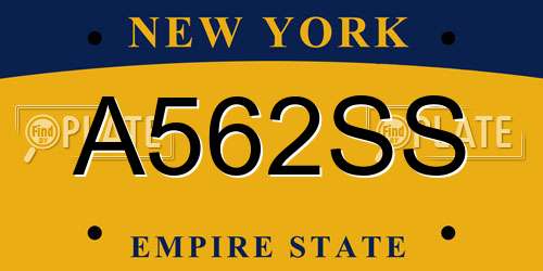 A562SS New York License Plate