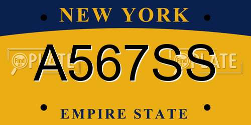 A567SS New York License Plate