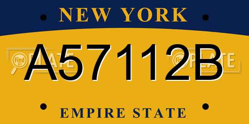 A57112B New York License Plate