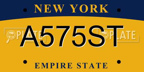 A575ST New York License Plate