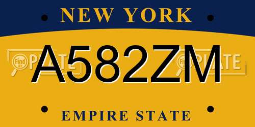 A582ZM New York License Plate