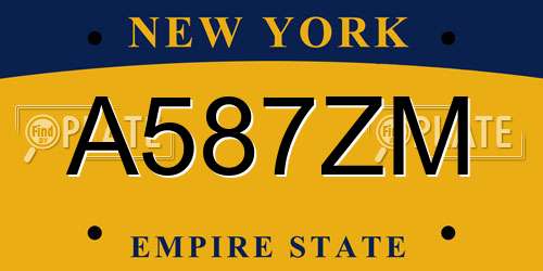 A587ZM New York License Plate
