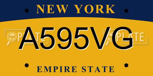 A595VG New York License Plate