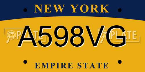 A598VG New York License Plate