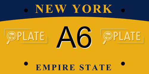 A6 New York License Plate