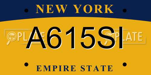A615SI New York License Plate