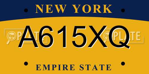A615XQ New York License Plate