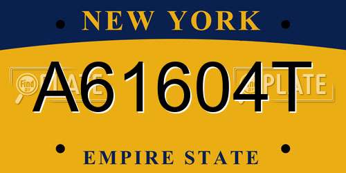 A61604T New York License Plate