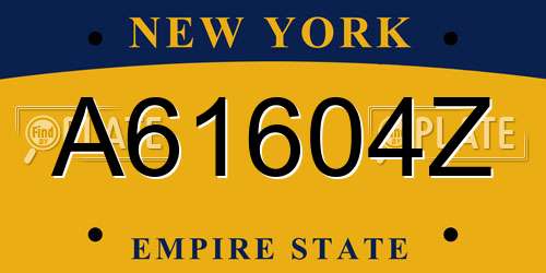 A61604Z New York License Plate