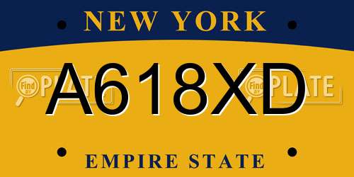 A618XD New York License Plate