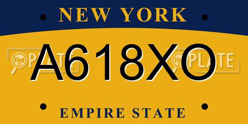 A618XO New York License Plate