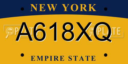 A618XQ New York License Plate