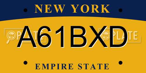 A61BXD New York License Plate