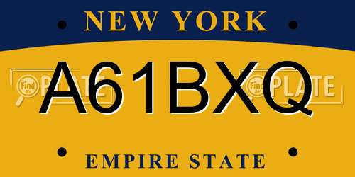 A61BXQ New York License Plate