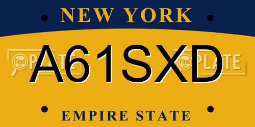 A61SXD New York License Plate