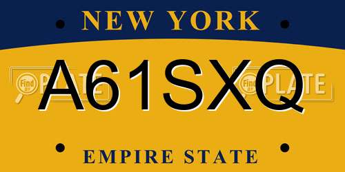 A61SXQ New York License Plate