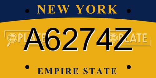 A6274Z New York License Plate
