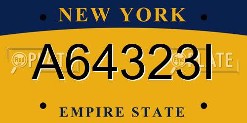 A64323I New York License Plate