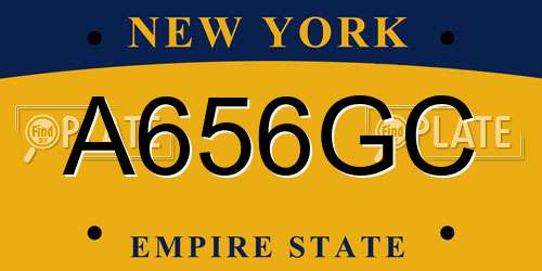 A656GC New York License Plate